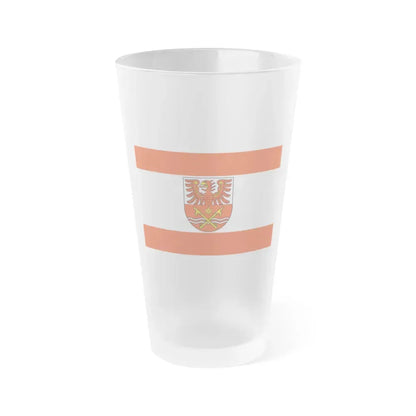 Flag of Maerkisch Oderland Germany - Frosted Pint Glass 16oz 16oz Frosted - Go Mug Yourself