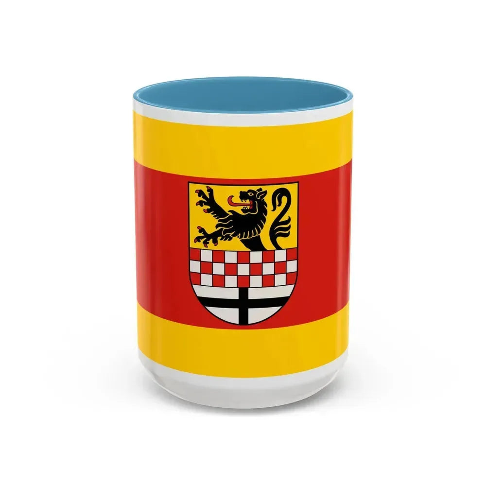 Flag of Maerkischer Germany - Accent Coffee Mug 15oz Light Blue - Go Mug Yourself