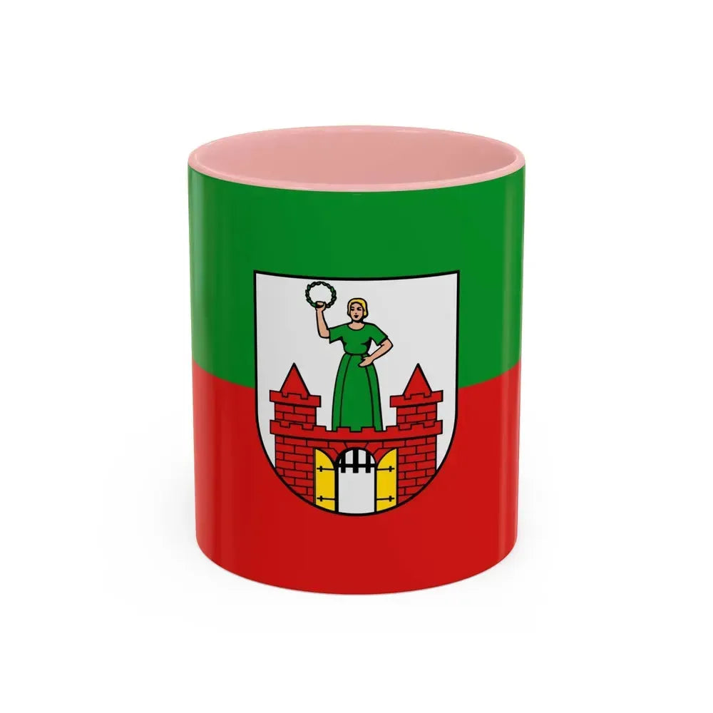 Flag of Magdeburg Germany - Accent Coffee Mug 11oz Pink - Go Mug Yourself