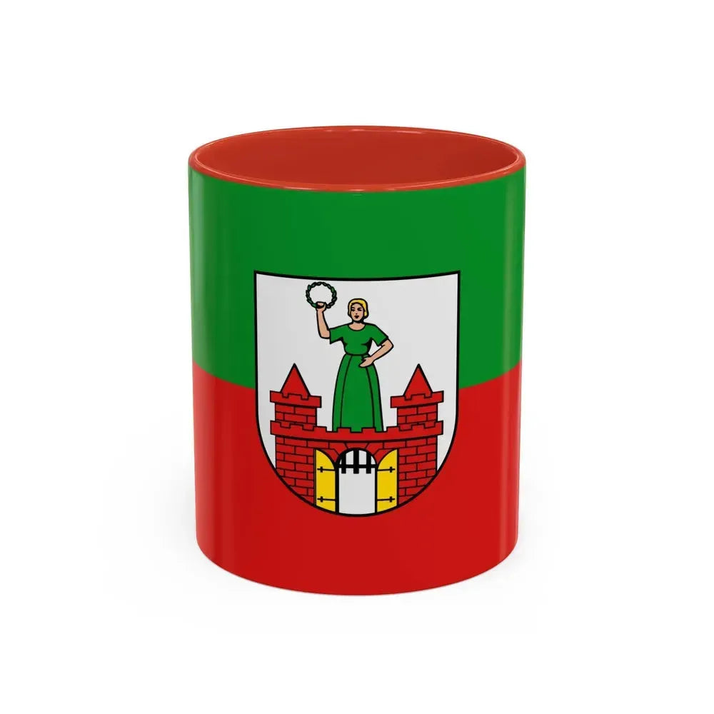 Flag of Magdeburg Germany - Accent Coffee Mug 11oz Red - Go Mug Yourself