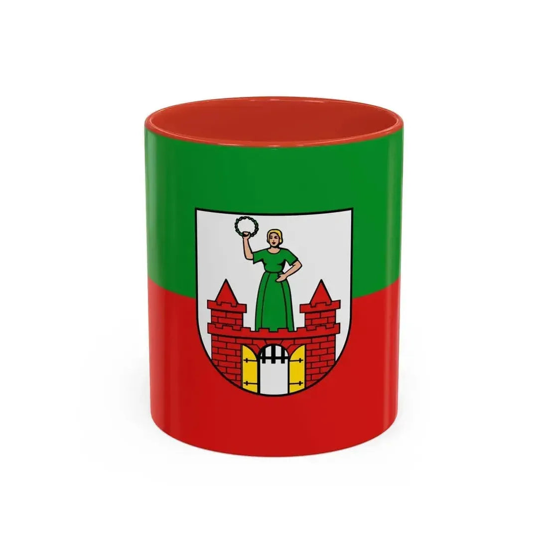 Flag of Magdeburg Germany - Accent Coffee Mug 11oz Red - Go Mug Yourself