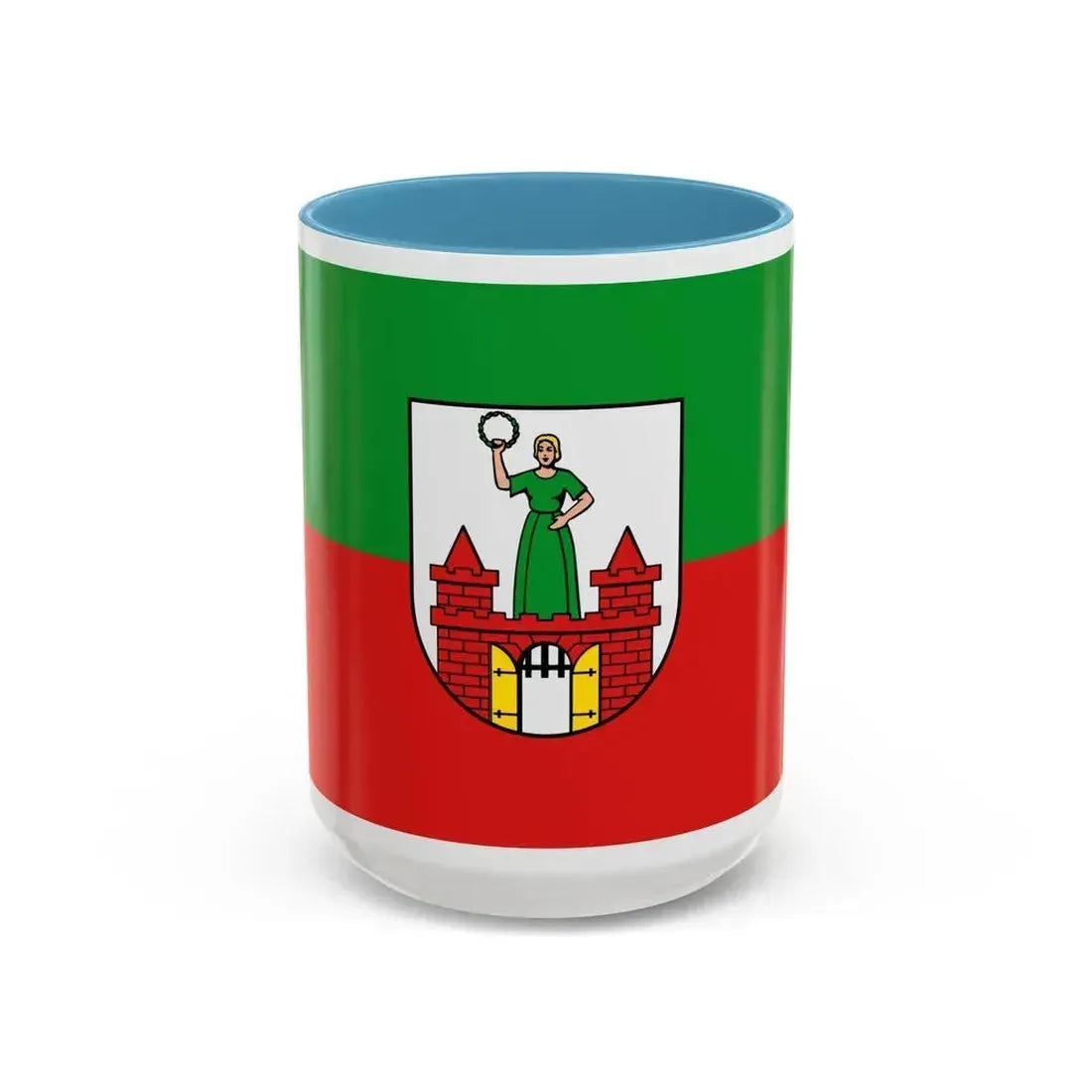 Flag of Magdeburg Germany - Accent Coffee Mug 15oz Light Blue - Go Mug Yourself