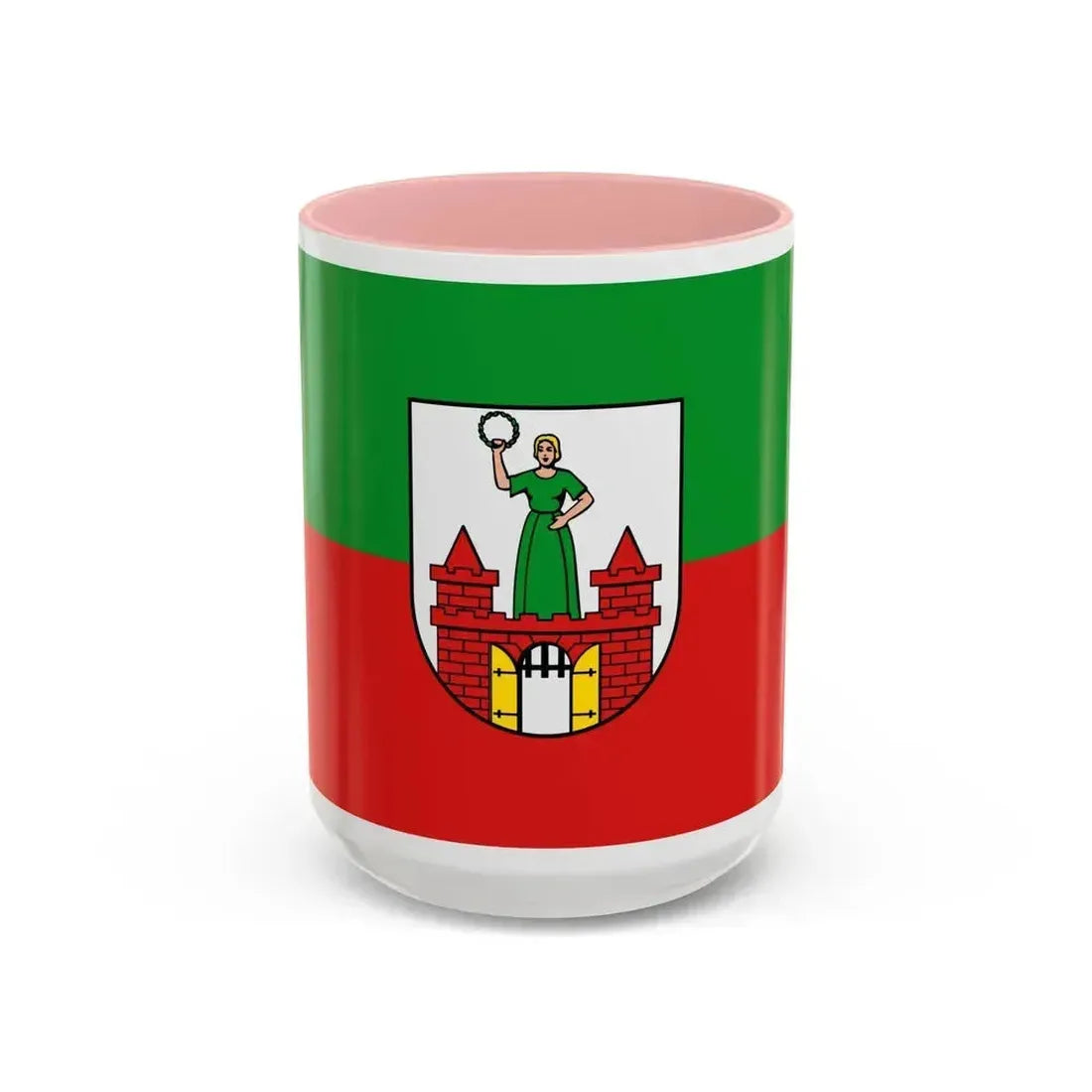 Flag of Magdeburg Germany - Accent Coffee Mug 15oz Pink - Go Mug Yourself