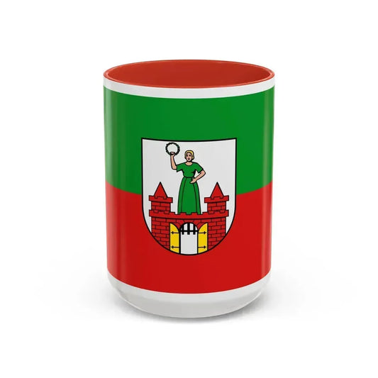 Flag of Magdeburg Germany - Accent Coffee Mug 15oz Red - Go Mug Yourself