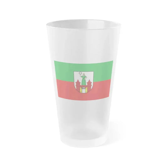 Flag of Magdeburg Germany - Frosted Pint Glass 16oz 16oz Frosted - Go Mug Yourself