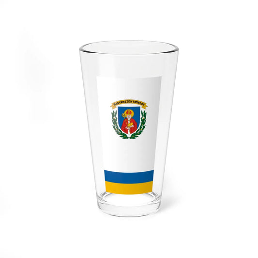 Flag of Magyarszentmiklos vertical (Hungary) Pint Glass 16oz 16oz - Go Mug Yourself