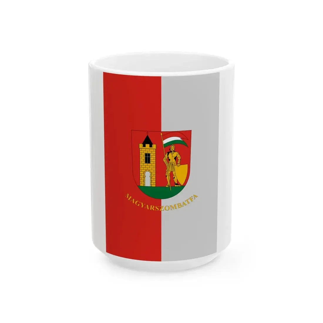 Flag of Magyarszombatfa (Hungary) White Coffee Mug 15oz - Go Mug Yourself