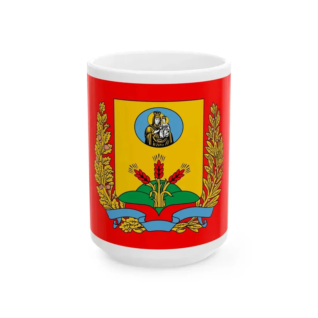 Flag of Mahilyow Voblast (Belarus) White Coffee Mug 15oz - Go Mug Yourself