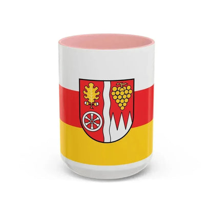 Flag of Main Spessart Germany - Accent Coffee Mug 15oz Pink - Go Mug Yourself