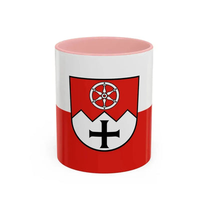 Flag of Main Tauber Kreis Germany - Accent Coffee Mug 11oz Pink - Go Mug Yourself