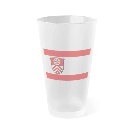Flag of Main Taunus Kreis Germany - Frosted Pint Glass 16oz 16oz Frosted - Go Mug Yourself