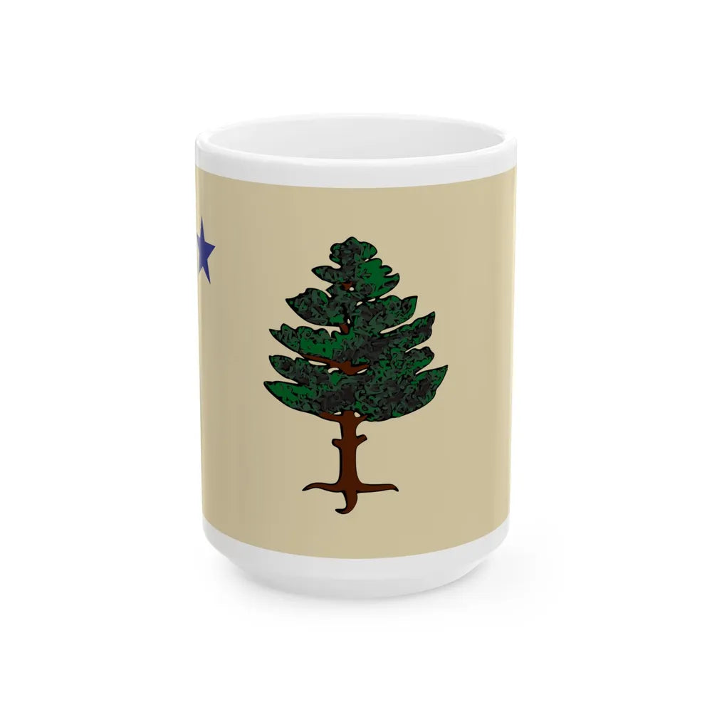 Flag of Maine 1901-1909 (United States) White Coffee Mug 15oz - Go Mug Yourself