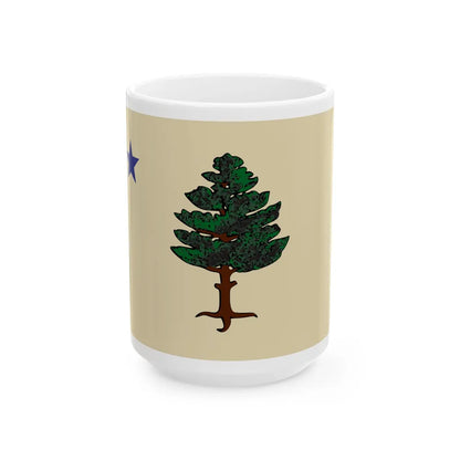 Flag of Maine 1901-1909 (United States) White Coffee Mug 15oz - Go Mug Yourself