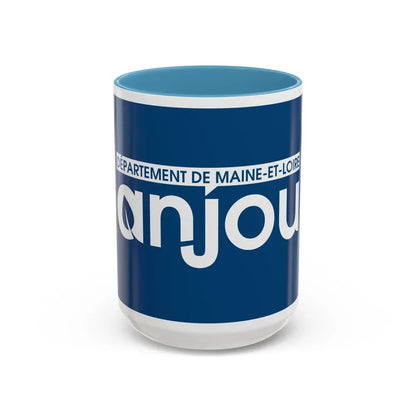 Flag of Maine et Loire France - Accent Coffee Mug 15oz Light Blue - Go Mug Yourself