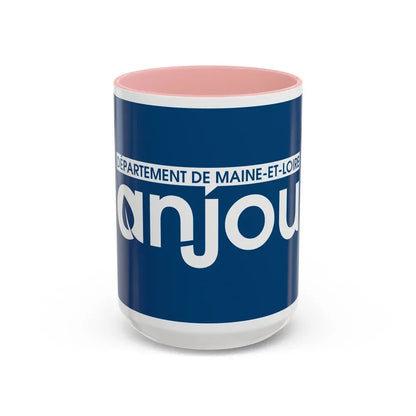 Flag of Maine et Loire France - Accent Coffee Mug 15oz Pink - Go Mug Yourself