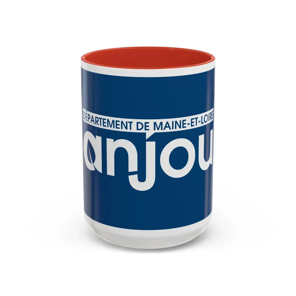 Flag of Maine et Loire France - Accent Coffee Mug 15oz Red - Go Mug Yourself