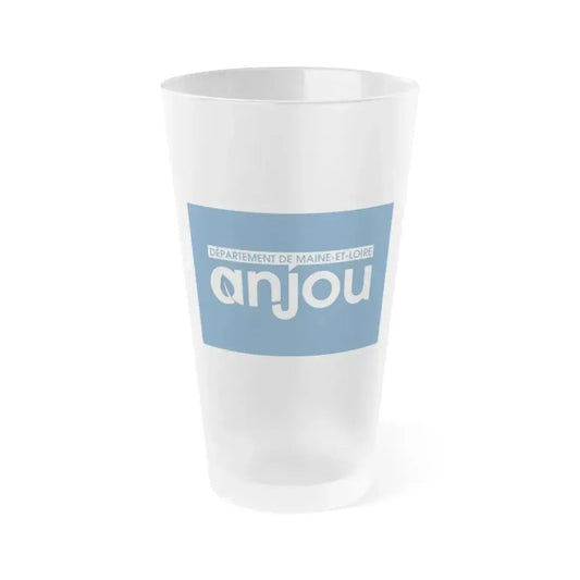 Flag of Maine et Loire France - Frosted Pint Glass 16oz 16oz Frosted - Go Mug Yourself