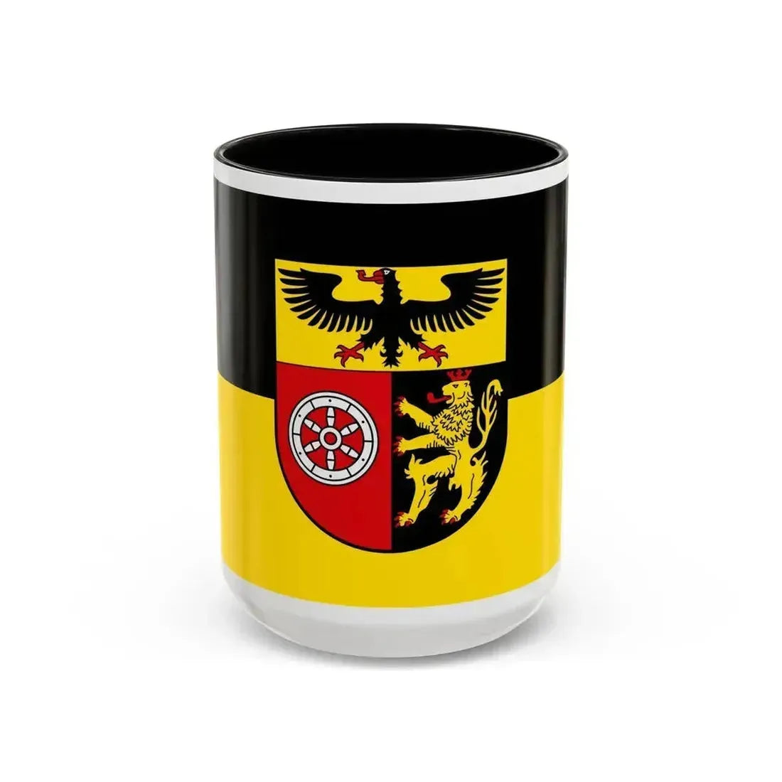 Flag of Mainz Bingen Germany - Accent Coffee Mug 15oz Black - Go Mug Yourself