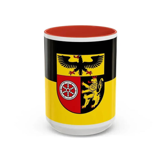 Flag of Mainz Bingen Germany - Accent Coffee Mug 15oz Red - Go Mug Yourself