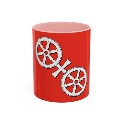Flag of Mainz Germany - Accent Coffee Mug 11oz Pink - Go Mug Yourself