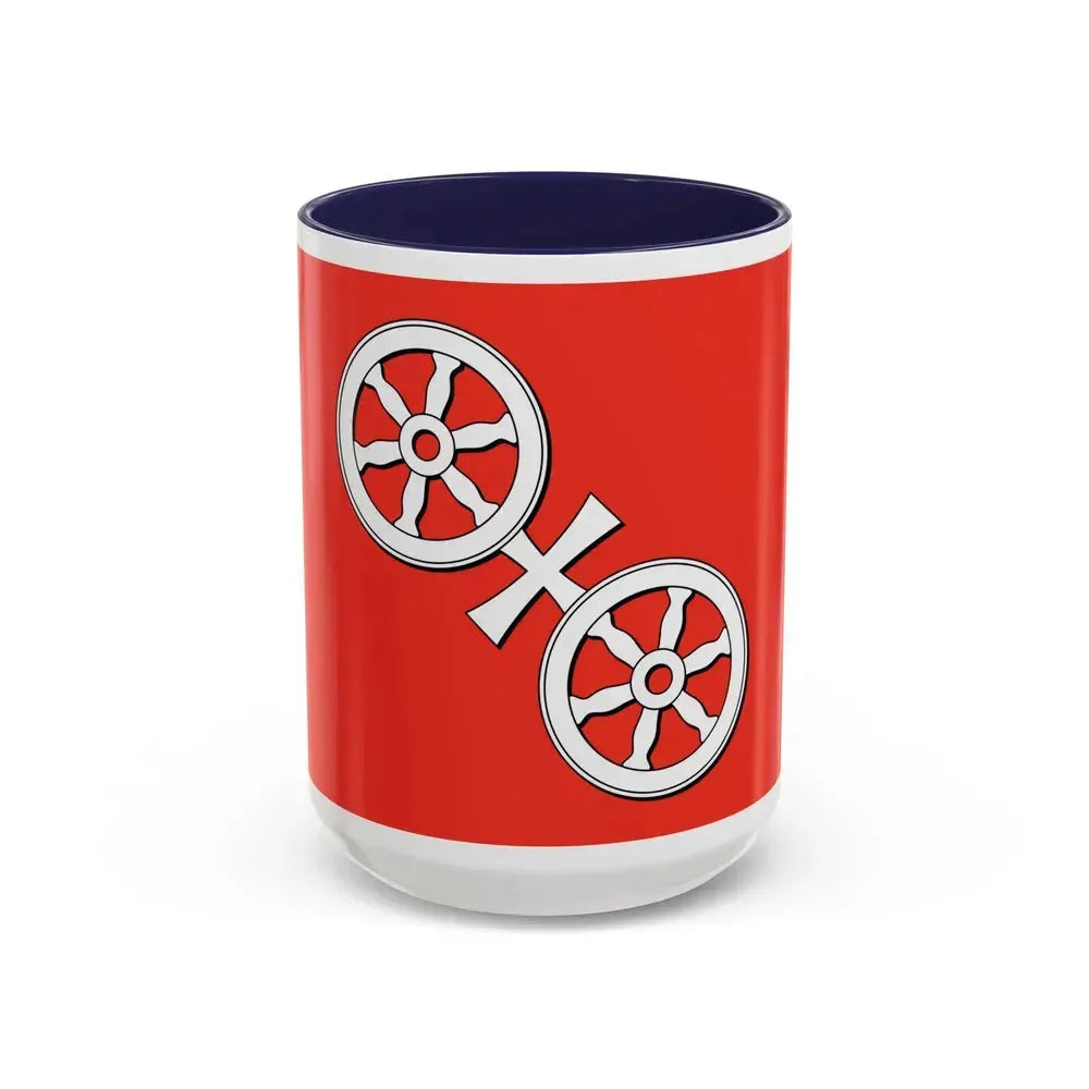 Flag of Mainz Germany - Accent Coffee Mug 15oz Navy - Go Mug Yourself