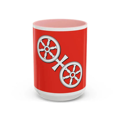 Flag of Mainz Germany - Accent Coffee Mug 15oz Pink - Go Mug Yourself