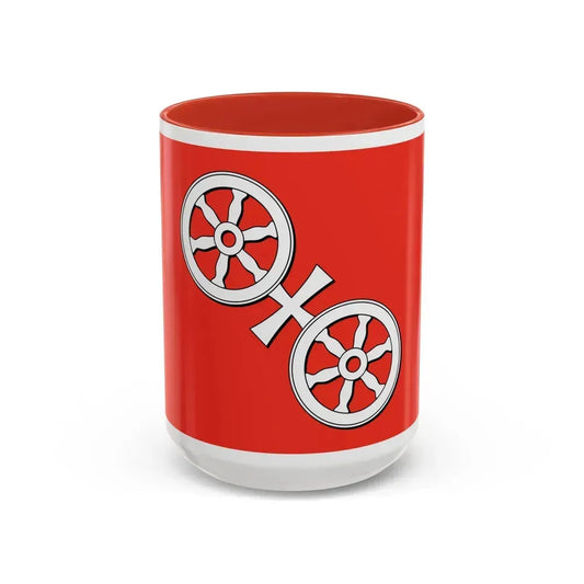 Flag of Mainz Germany - Accent Coffee Mug 15oz Red - Go Mug Yourself