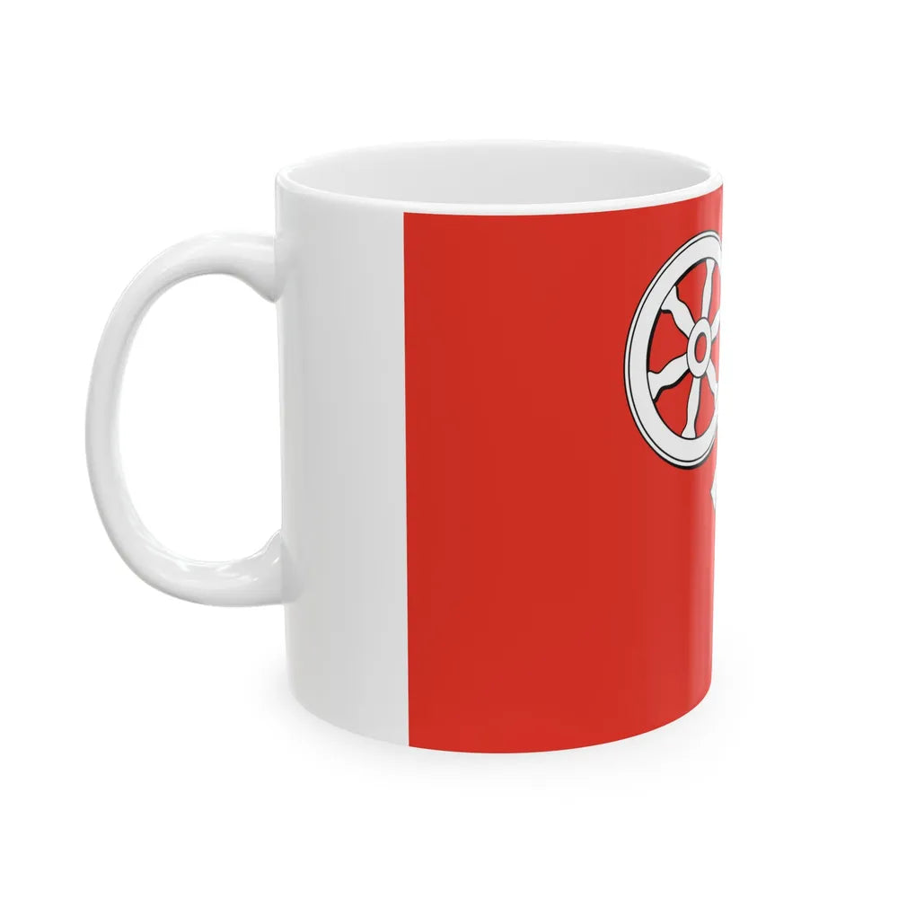 Flag of Mainz Germany - White Coffee Mug-Go Mug Yourself