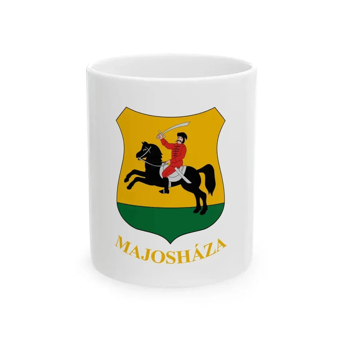 Flag of Majoshaza (Hungary) White Coffee Mug 11oz - Go Mug Yourself