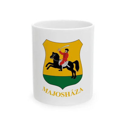 Flag of Majoshaza (Hungary) White Coffee Mug 11oz - Go Mug Yourself