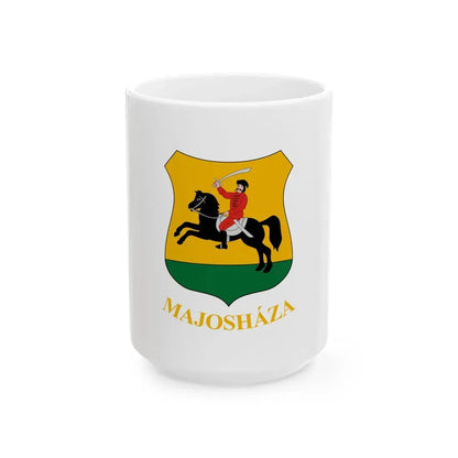 Flag of Majoshaza (Hungary) White Coffee Mug 15oz - Go Mug Yourself