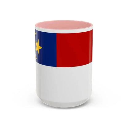 Flag of Malacca Malaysia - Accent Coffee Mug 15oz Pink - Go Mug Yourself