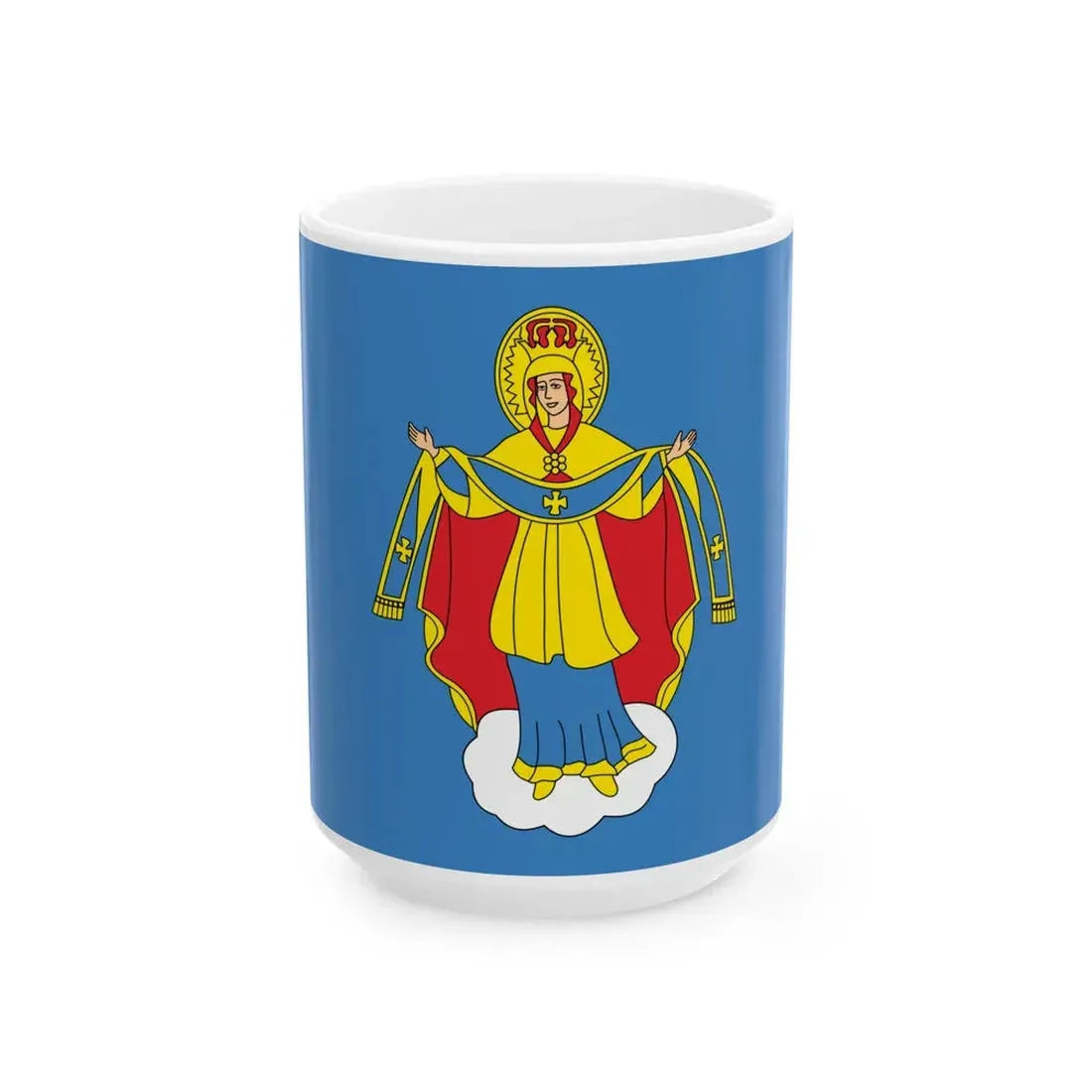 Flag of Maladzechna Belarus (Belarus) White Coffee Mug 15oz - Go Mug Yourself