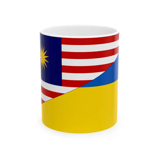 Flag of Malaysia and Ukraine (Malaysia) White Coffee Mug 11oz - Go Mug Yourself