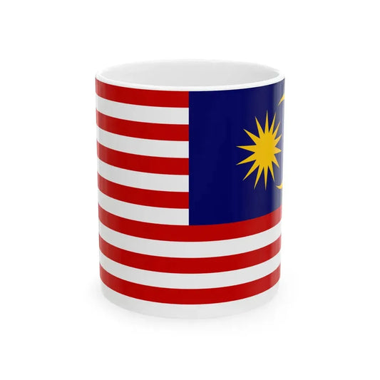 Flag of Malaysia reversed (Malaysia) White Coffee Mug 11oz - Go Mug Yourself