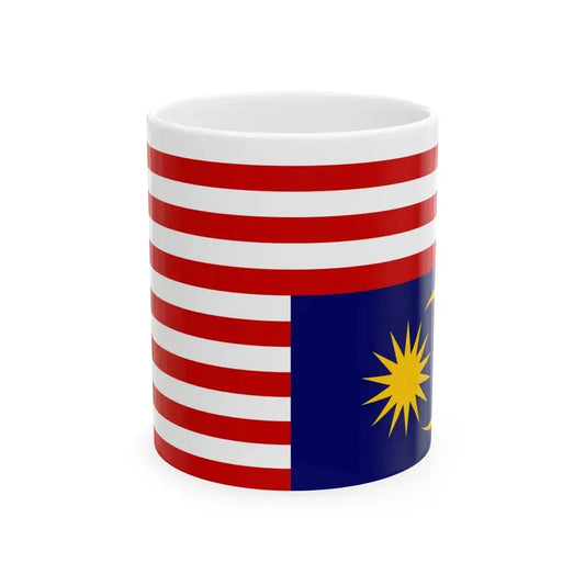 Flag of Malaysia upside down (Malaysia) White Coffee Mug 11oz - Go Mug Yourself