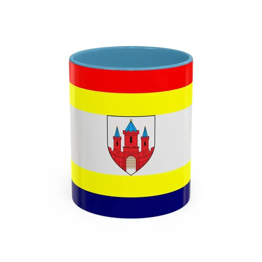 Flag of Malbork Poland - Accent Coffee Mug 11oz Light Blue - Go Mug Yourself