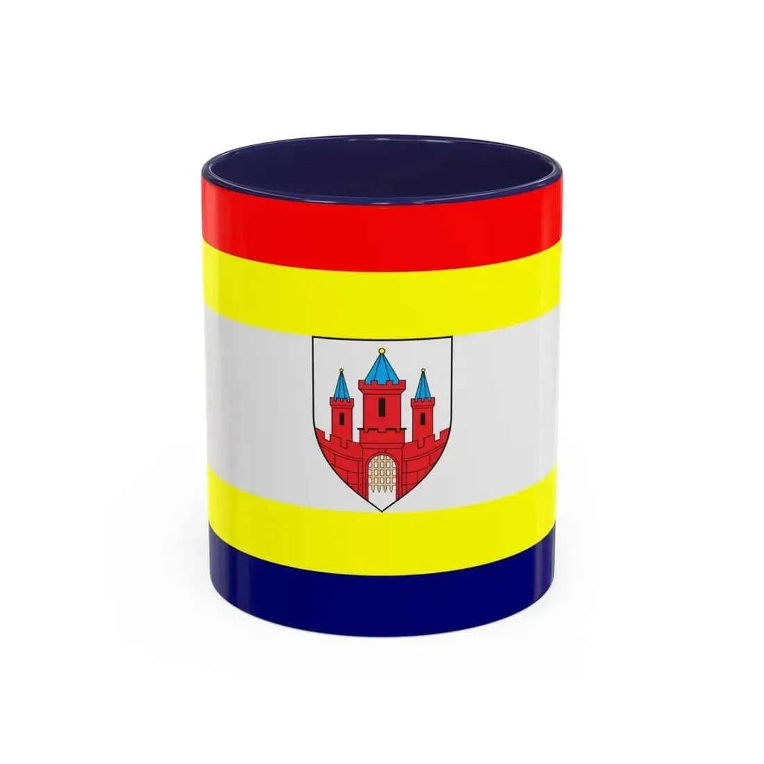 Flag of Malbork Poland - Accent Coffee Mug 11oz Navy - Go Mug Yourself