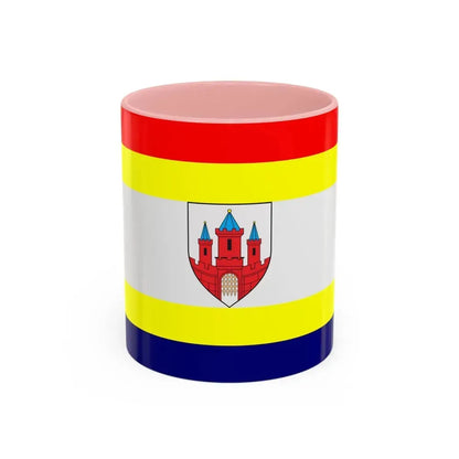 Flag of Malbork Poland - Accent Coffee Mug 11oz Pink - Go Mug Yourself