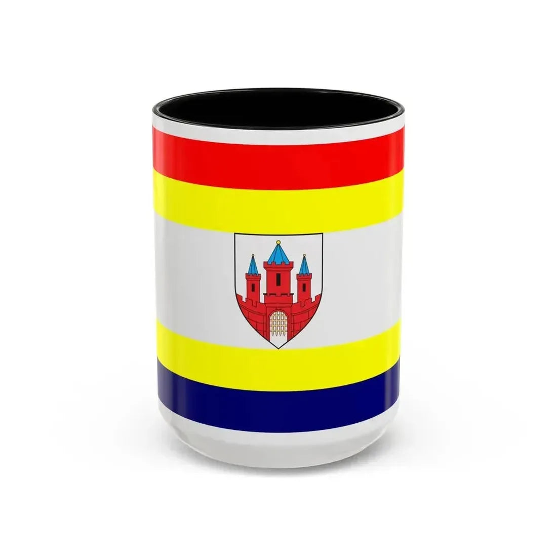 Flag of Malbork Poland - Accent Coffee Mug 15oz Black - Go Mug Yourself