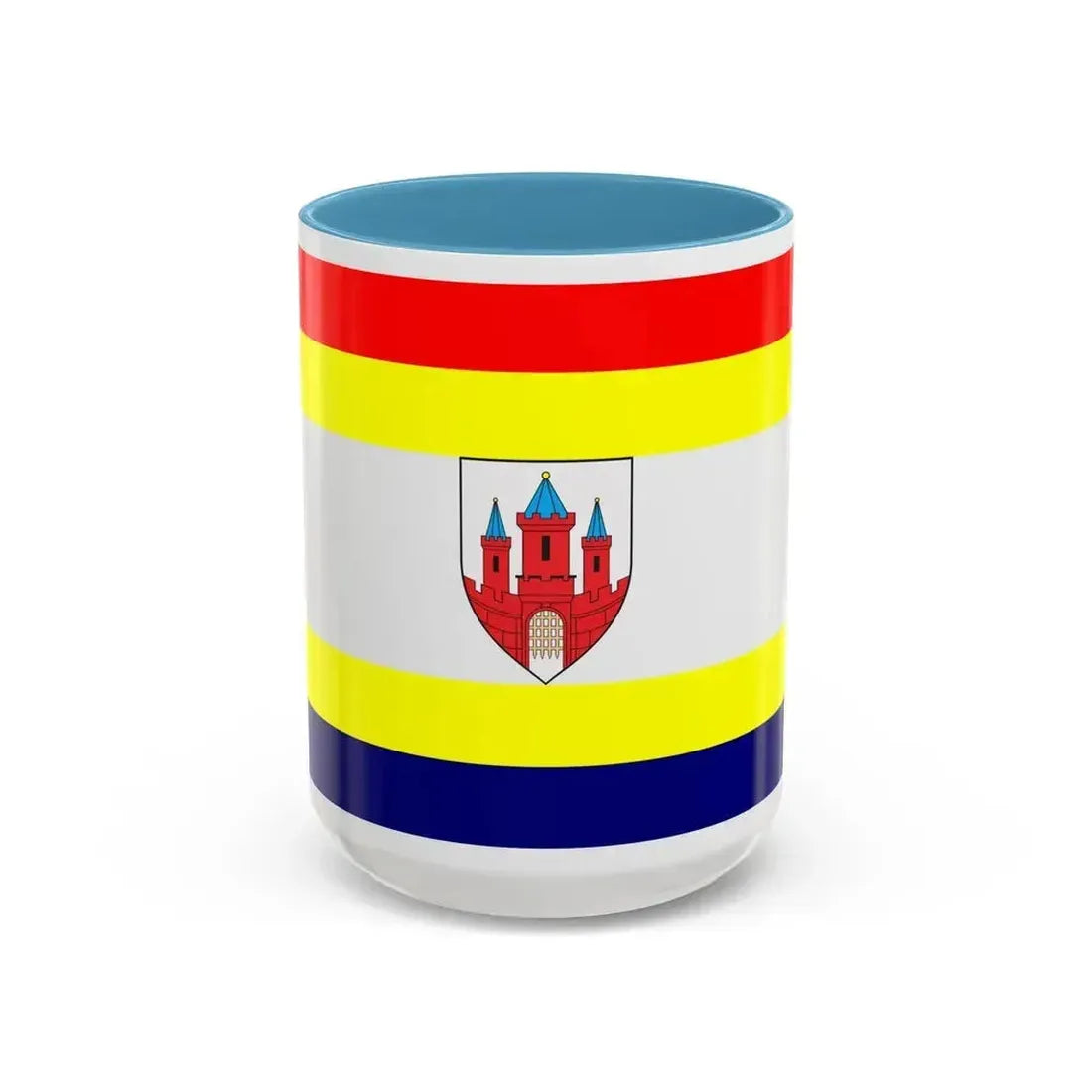 Flag of Malbork Poland - Accent Coffee Mug 15oz Light Blue - Go Mug Yourself