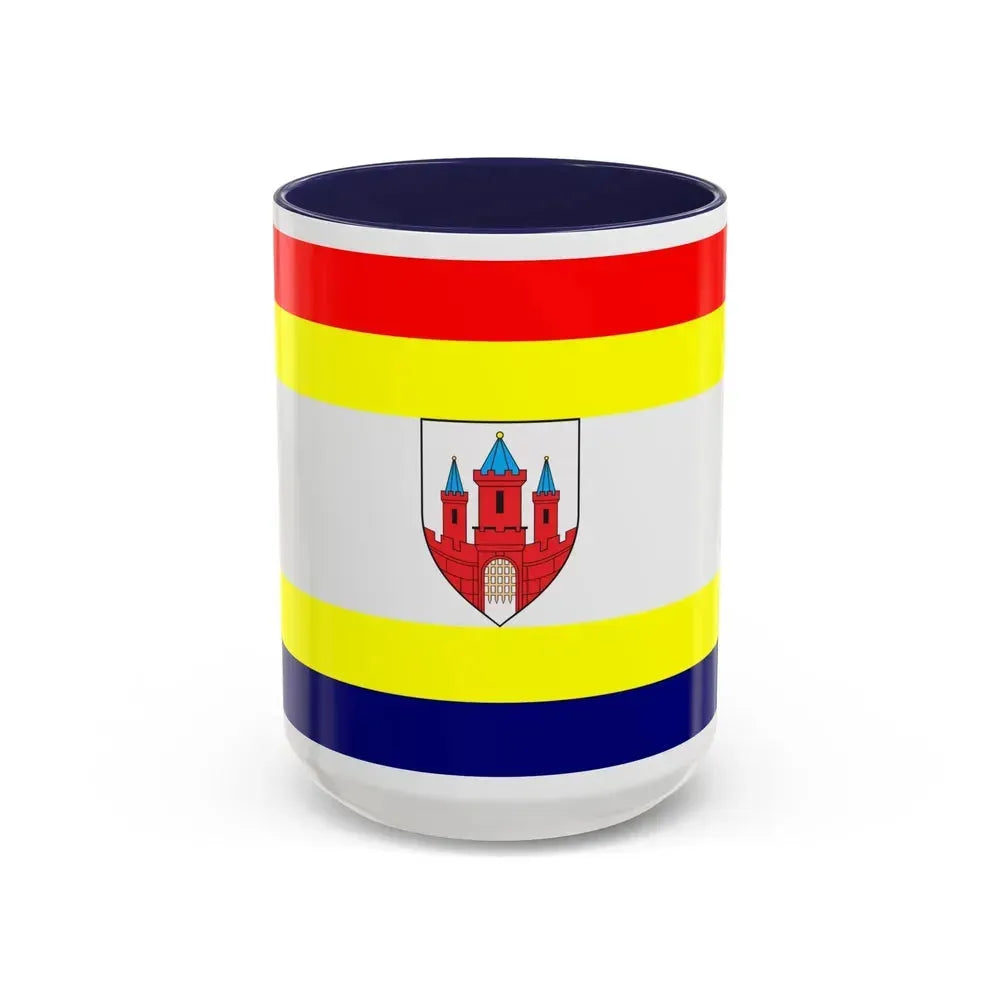 Flag of Malbork Poland - Accent Coffee Mug 15oz Navy - Go Mug Yourself