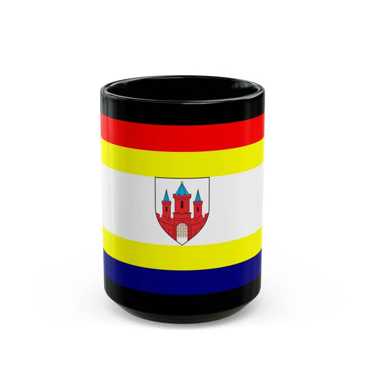 Flag of Malbork Poland - Black Coffee Mug-15oz-Go Mug Yourself