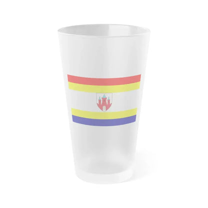 Flag of Malbork Poland - Frosted Pint Glass 16oz 16oz Frosted - Go Mug Yourself