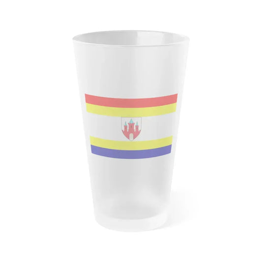 Flag of Malbork Poland - Frosted Pint Glass 16oz 16oz Frosted - Go Mug Yourself