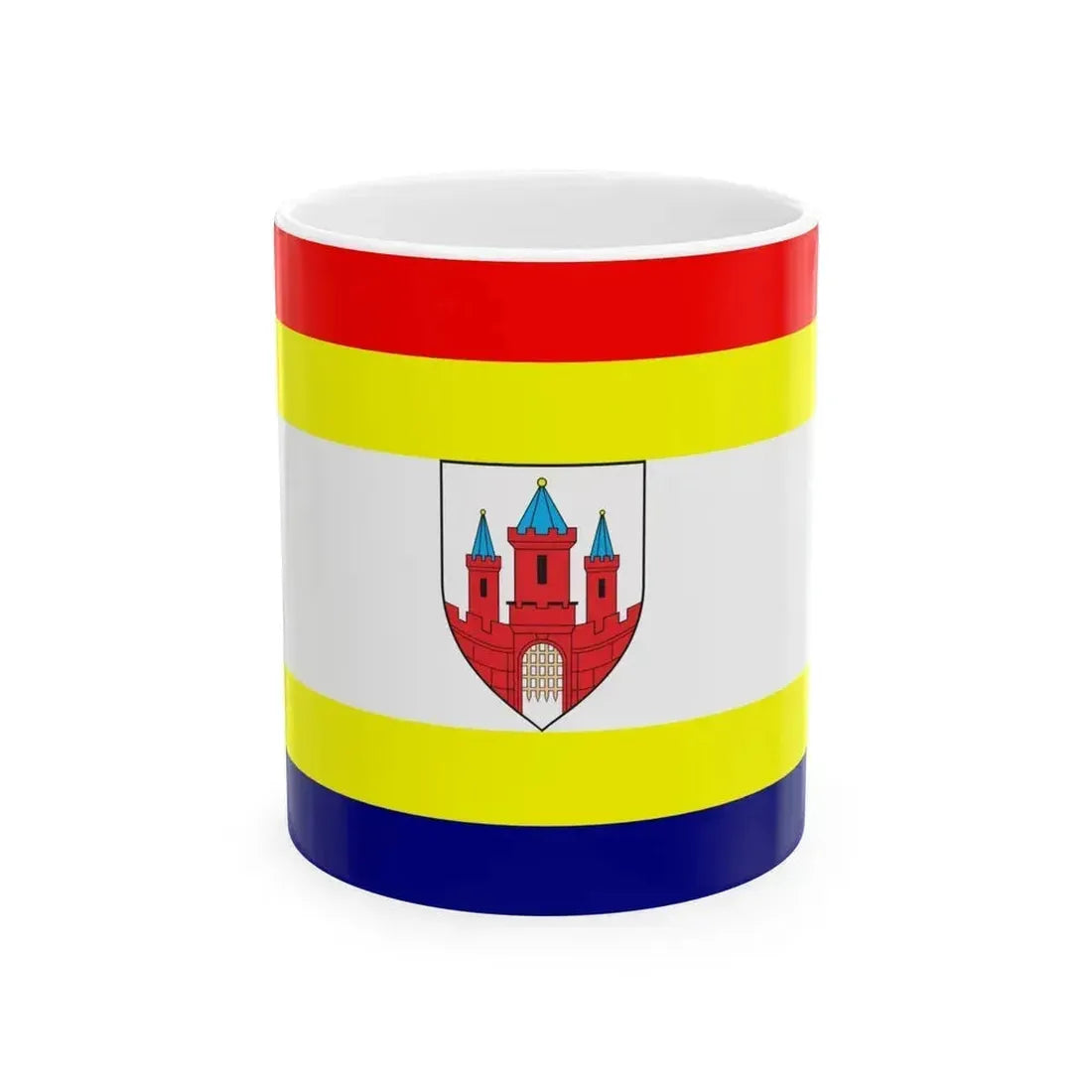 Flag of Malbork Poland - White Coffee Mug 11oz - Go Mug Yourself