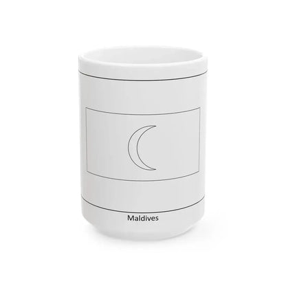 Flag of Maldives colouring page (Maldives) White Coffee Mug 15oz - Go Mug Yourself