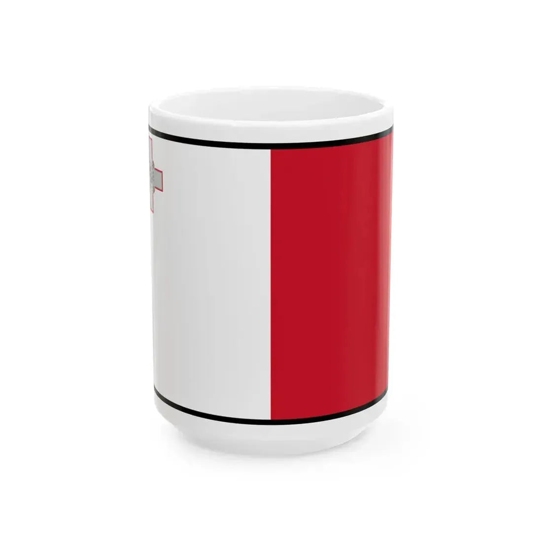 Flag of Malta bordered (Malta) White Coffee Mug 15oz - Go Mug Yourself