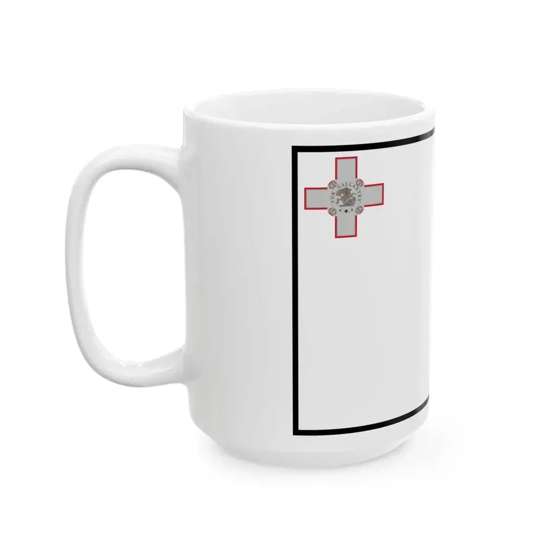 Flag of Malta bordered (Malta) White Coffee Mug - Go Mug Yourself