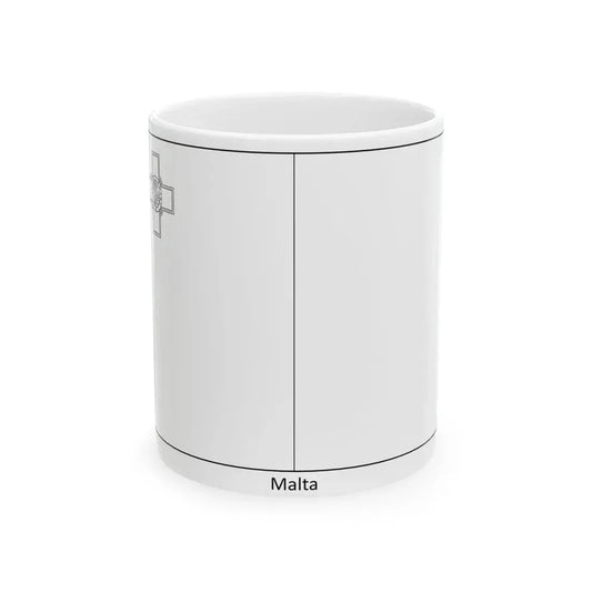 Flag of Malta colouring page (Malta) White Coffee Mug 11oz - Go Mug Yourself